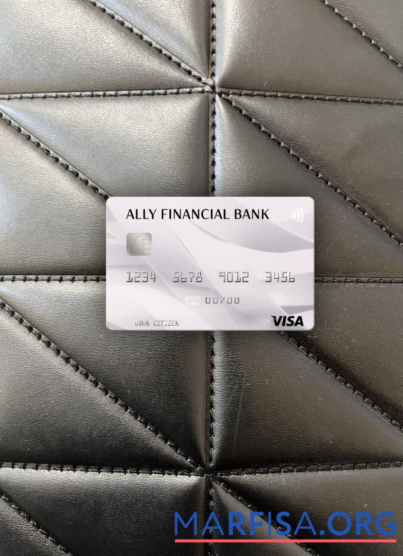 Printable USA Ally Financial Bank visa card photolook front sample